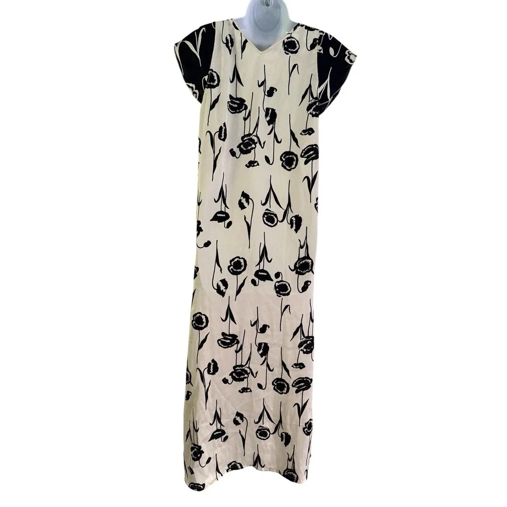 Vintage Maxi Floral Nightgown‎ M Sleep Dress Flutter Sleeve Romantic Cottagecore